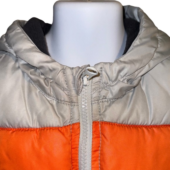 Old Navy Puffer Zipper Orange Gray Toddlers Jacket Size  18-24 M - Picture 2 of 16